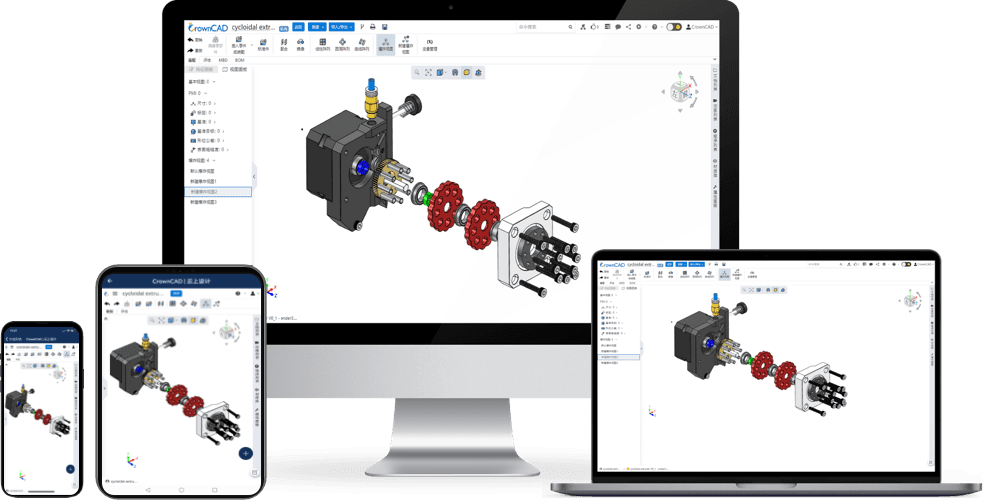 CrownCAD cloud-based 3D CAD workspace across desktop and mobile devices